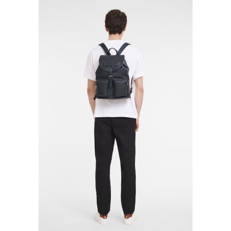 Longchamp 3D Backpack M Midnight Blue | CSNUVHM-47