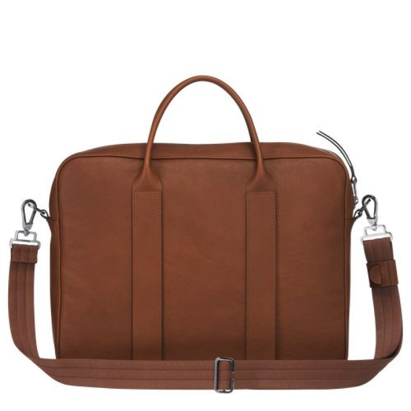 Longchamp 3D Briefcase M Cognac | OANZUVK-10
