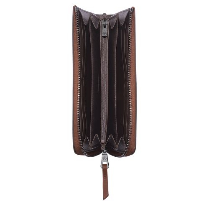 Longchamp 3D Long wallet with zip around Cognac | FNVRSWD-73
