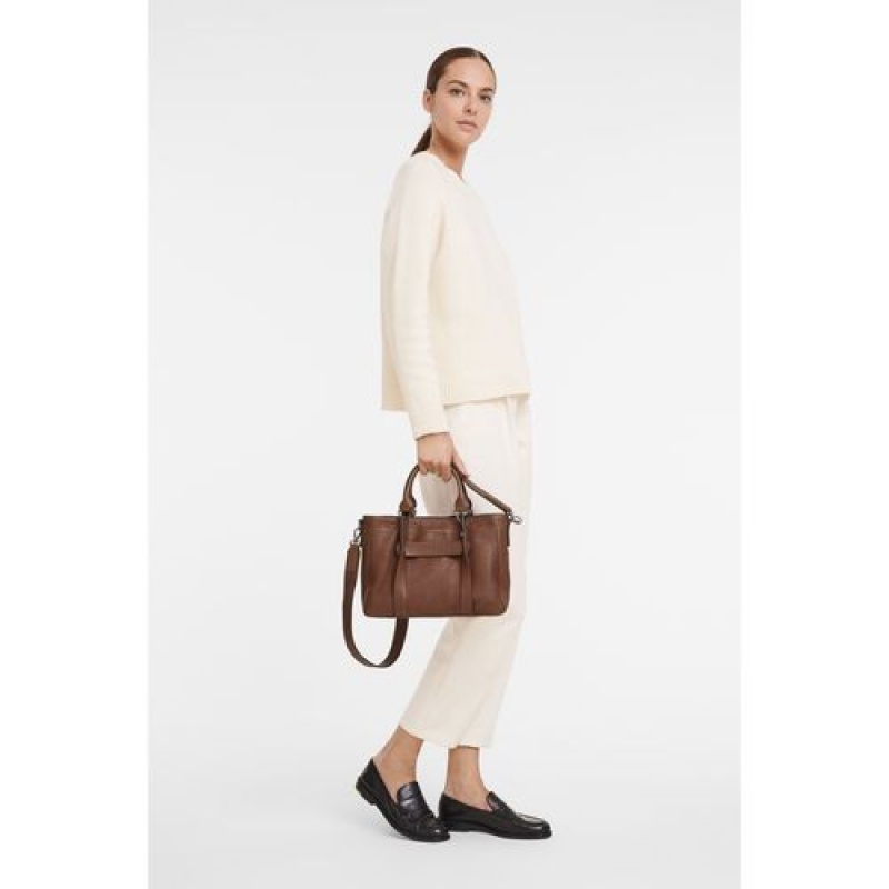 Longchamp 3D Top handle bag S Cognac | DOGXSNK-63