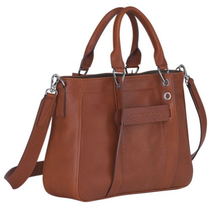 Longchamp 3D Top handle bag S Cognac | DOGXSNK-63
