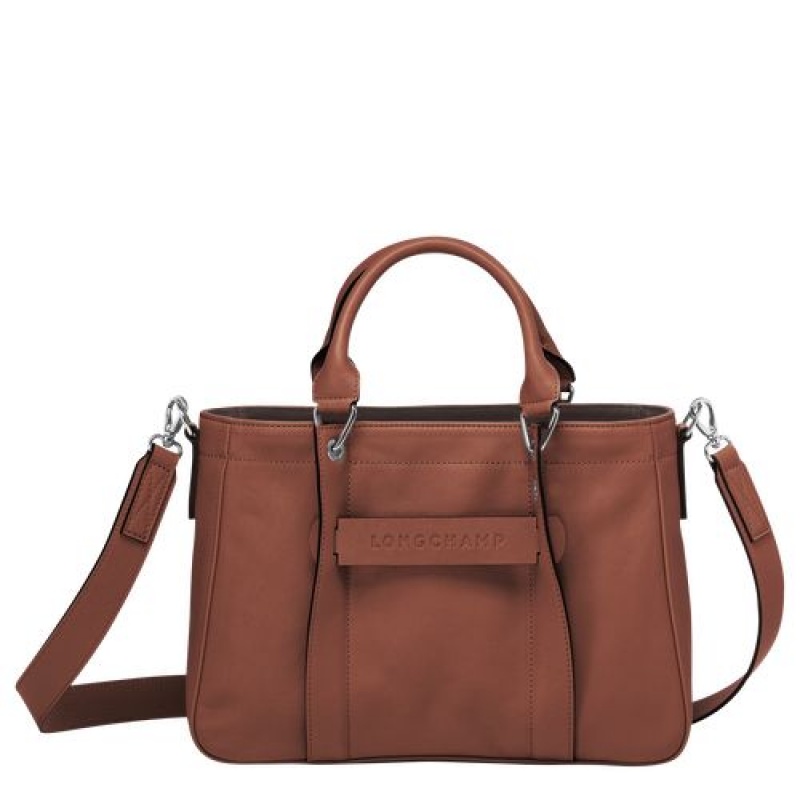 Longchamp 3D Top handle bag S Cognac | DOGXSNK-63