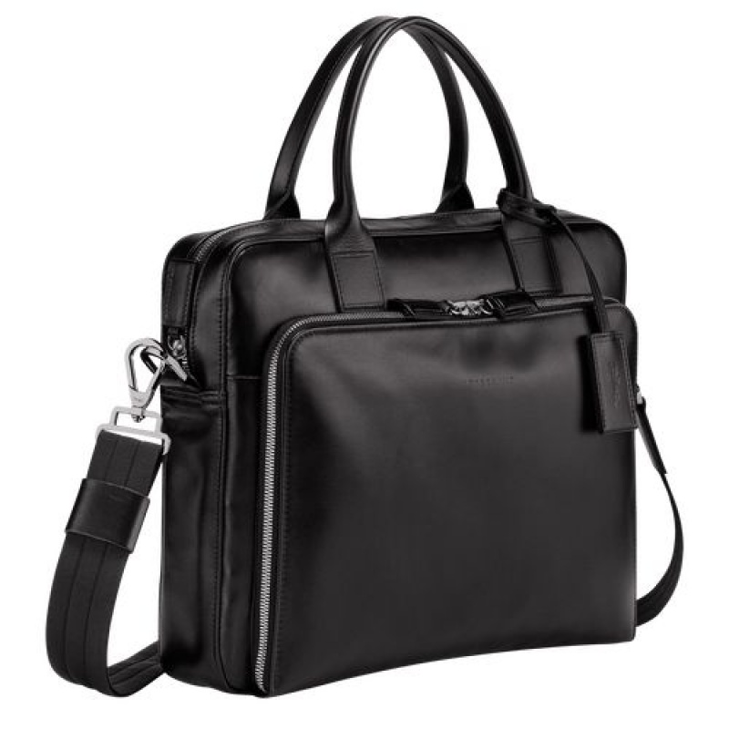 Longchamp Baxi Briefcase S Black | QUTKHGB-74