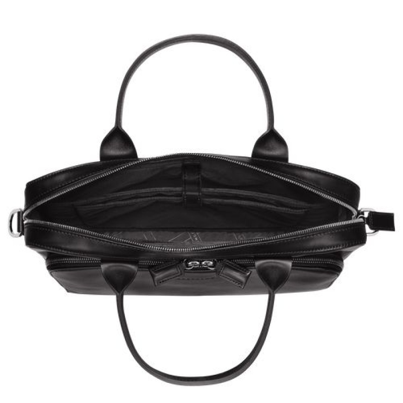 Longchamp Baxi Briefcase S Black | QUTKHGB-74