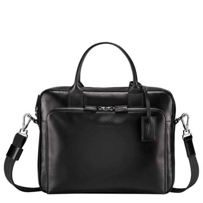 Longchamp Baxi Briefcase S Black | QUTKHGB-74