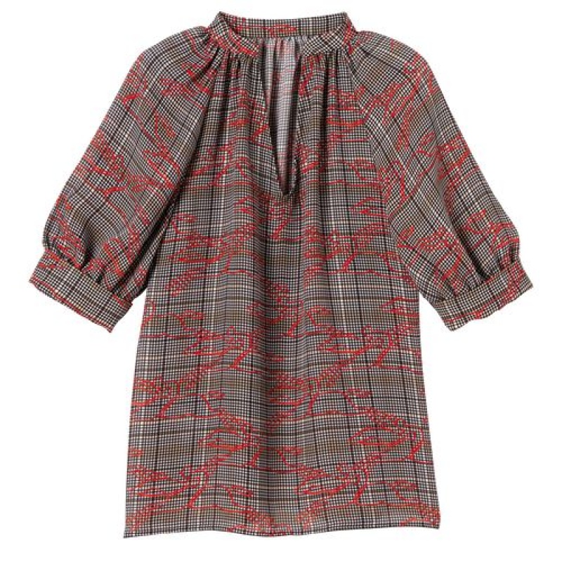 Longchamp Blouse Ebony/Red | AJSHYTP-39
