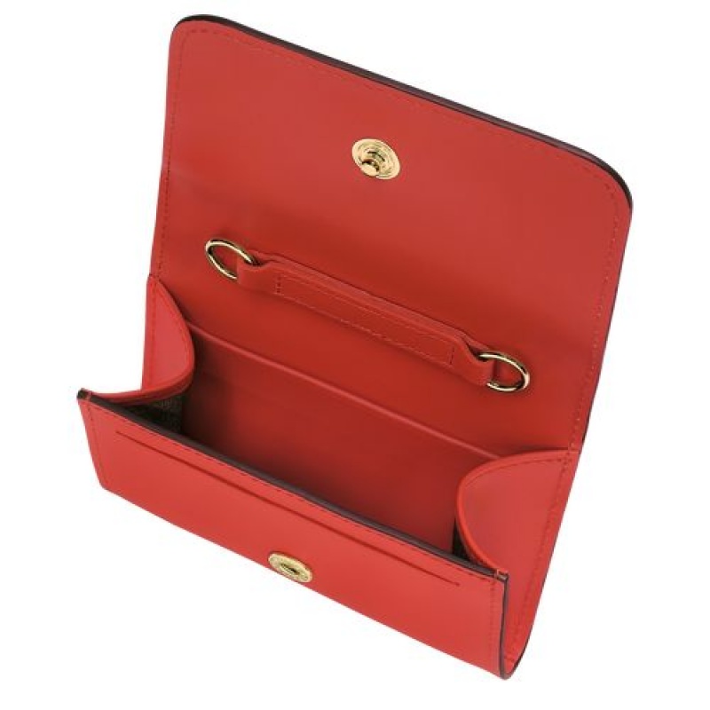 Longchamp Box-Trot Coin purse with shoulder strap Orange | AKRBVPZ-30