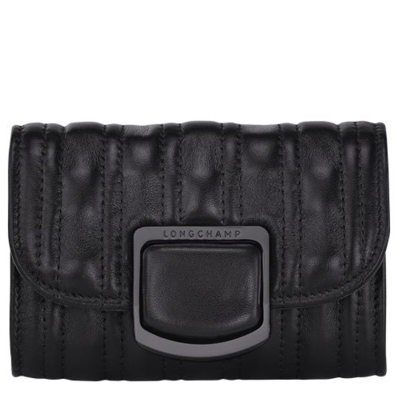 Longchamp Brioche Card holder Black | FBVMWDK-29