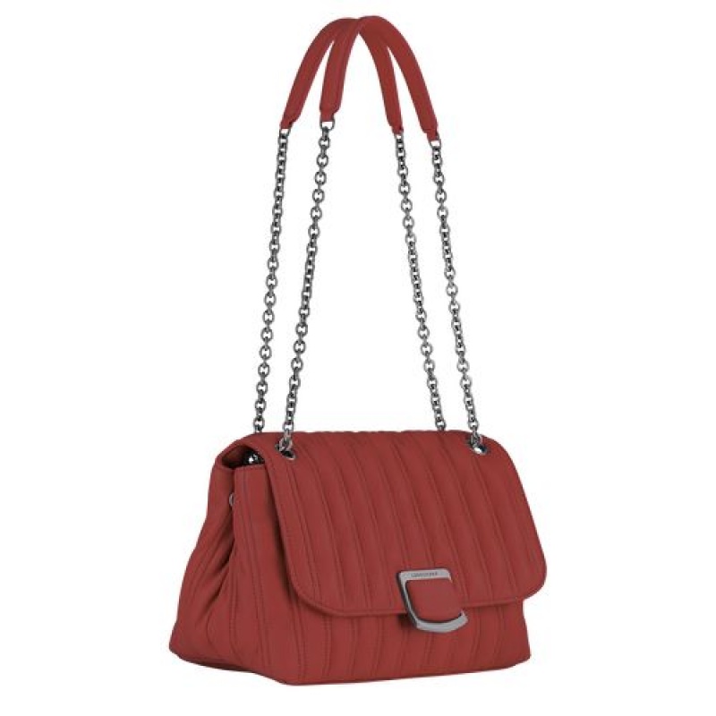 Longchamp Brioche Crossbody bag M Red | ERQYPGM-75