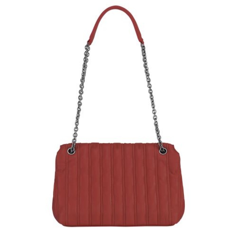 Longchamp Brioche Crossbody bag M Red | ERQYPGM-75