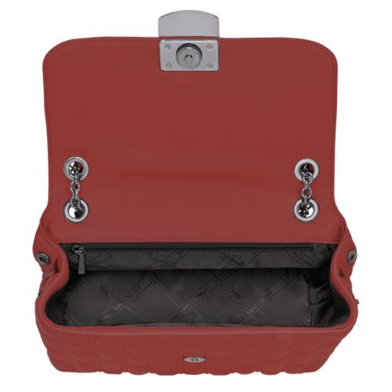 Longchamp Brioche Crossbody bag M Red | ERQYPGM-75