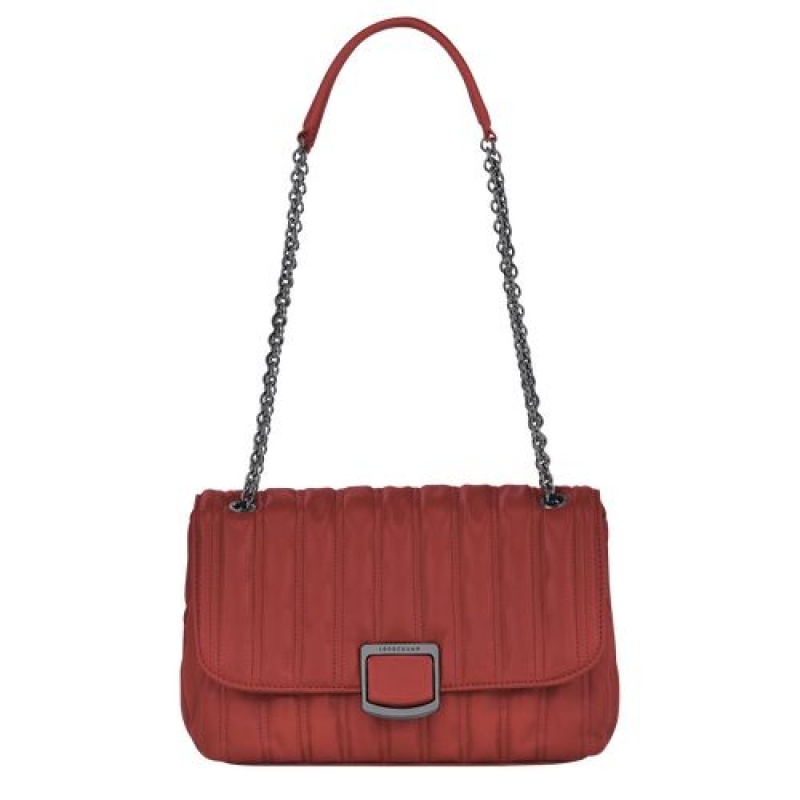 Longchamp Brioche Crossbody bag M Red | ERQYPGM-75