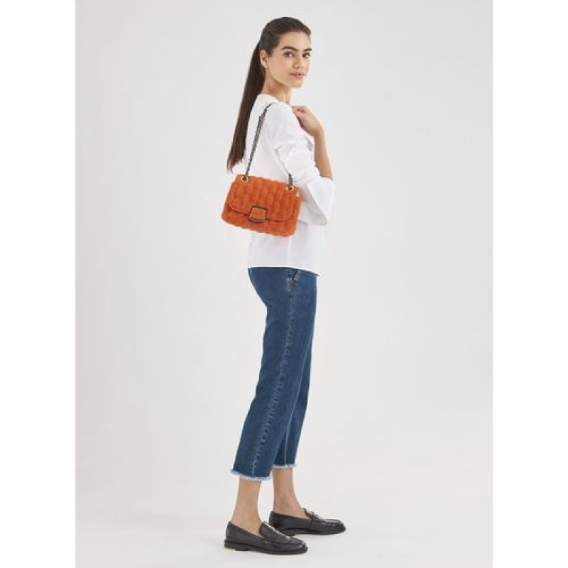 Longchamp Brioche Eponge Crossbody bag S Orange | MALYNRB-86