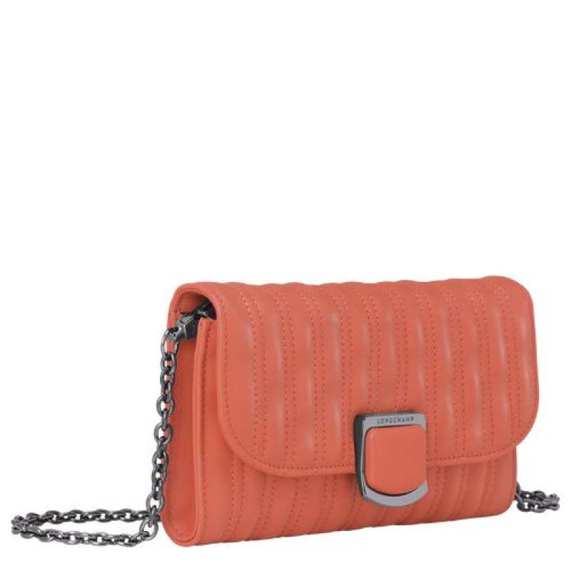 Longchamp Brioche Wallet on chain Blush | ZOVNXFQ-84