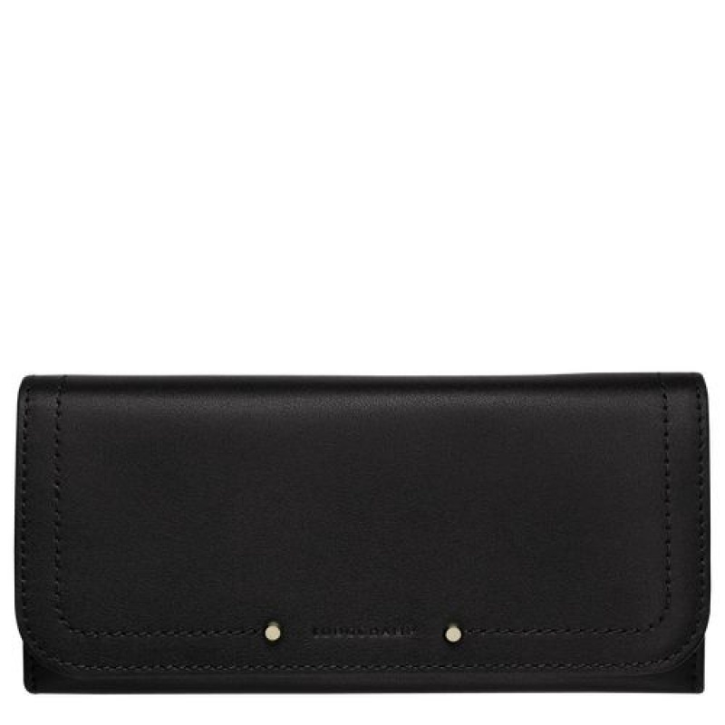 Longchamp Cavalcade Long continental wallet Black | SFYGPWC-06