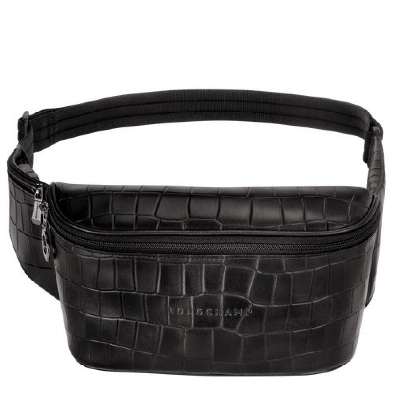 Longchamp Croco Block Belt bag Black | GIVSYLD-42