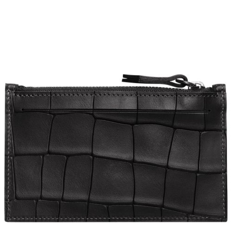 Longchamp Croco Block Coin purse Black | JZDBISC-67