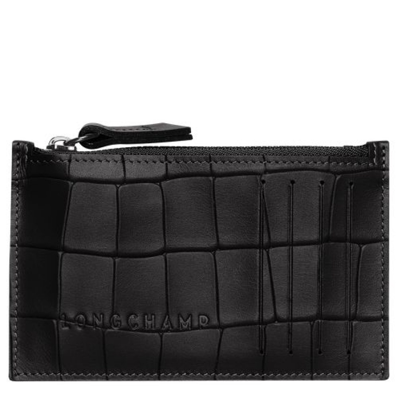 Longchamp Croco Block Coin purse Black | JZDBISC-67
