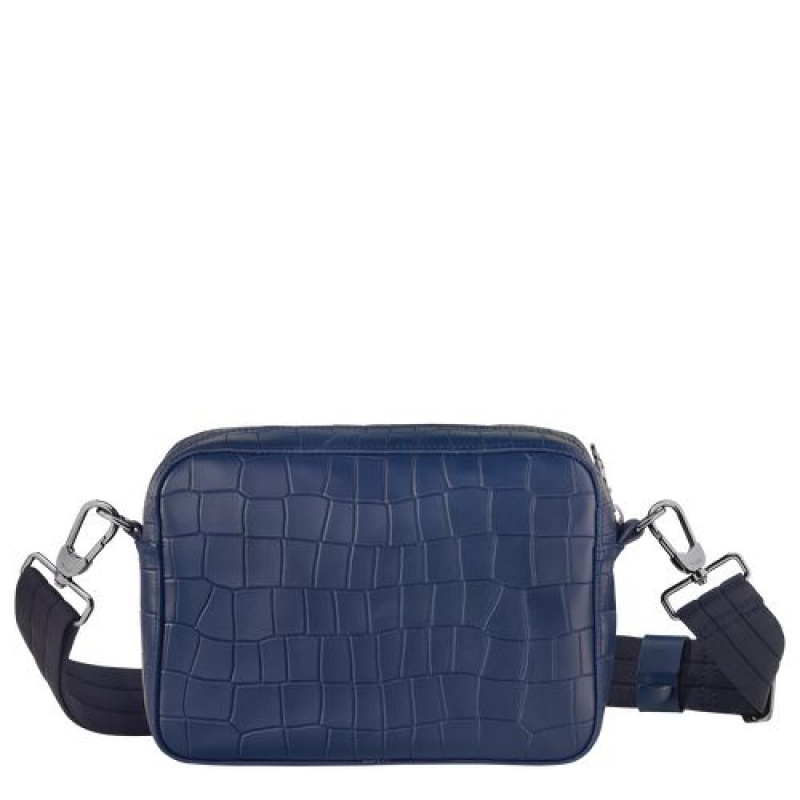 Longchamp Croco Block Crossbody bag Navy | FREXGVP-29