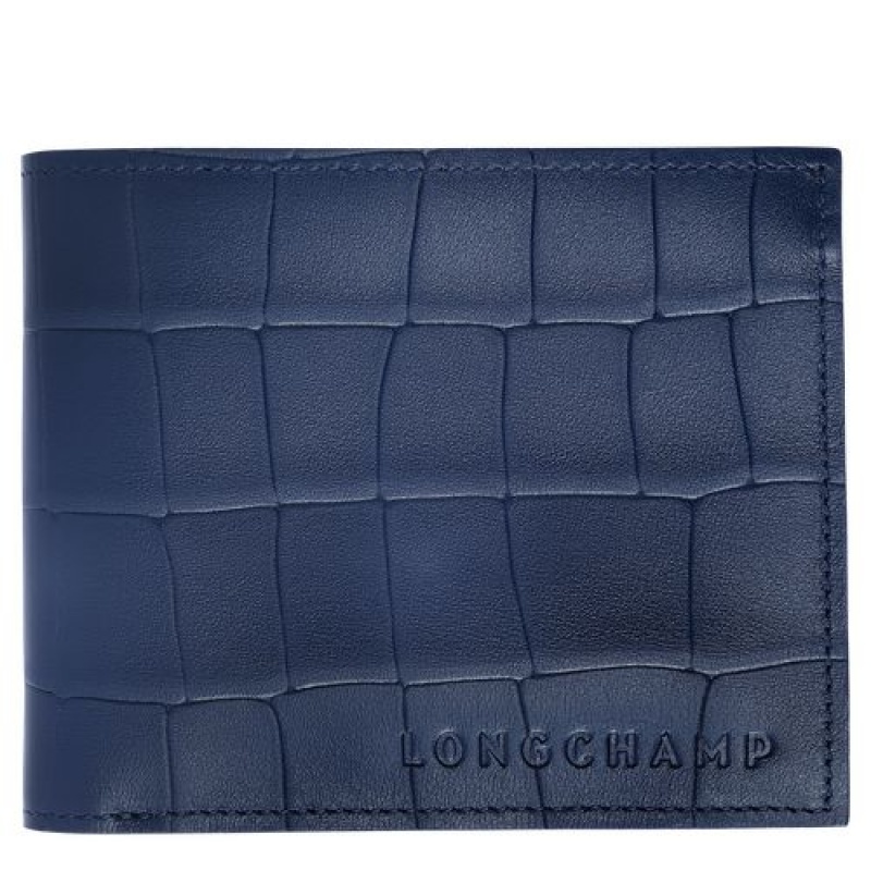 Longchamp Croco Block Wallet Navy | ADMEQGB-93