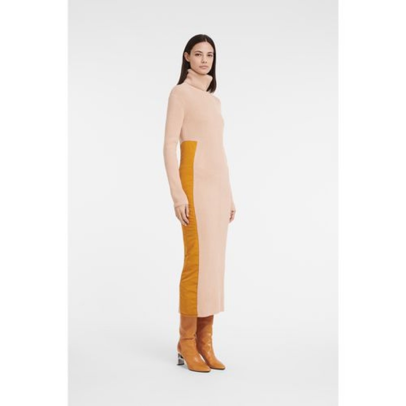 Longchamp Knitted long dress Pale Pink | KBINRZX-51