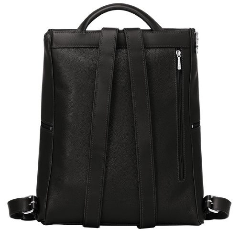 Longchamp Le Foulonne Backpack Black | QBAROUJ-74