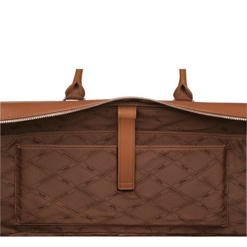 Longchamp Le Foulonne Briefcase L Caramel | BNFOCUY-61