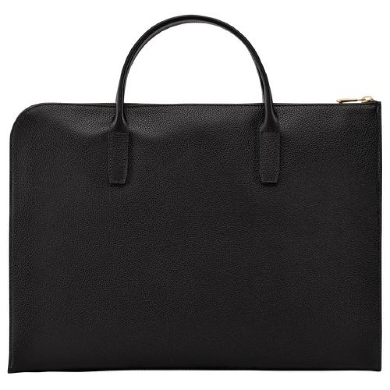 Longchamp Le Foulonne Briefcase S Black | BRCZSOT-63