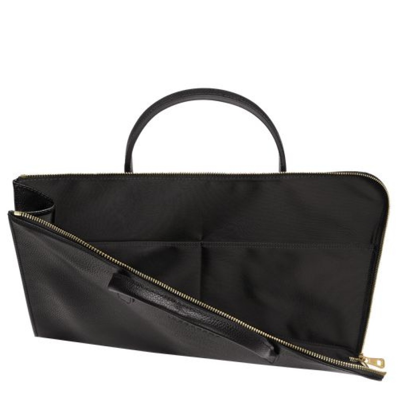 Longchamp Le Foulonne Briefcase S Black | BRCZSOT-63