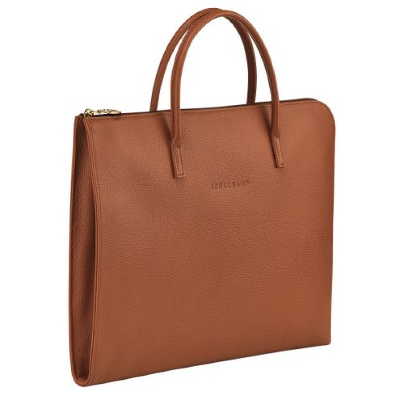 Longchamp Le Foulonne Briefcase S Caramel | EPTJVFZ-49
