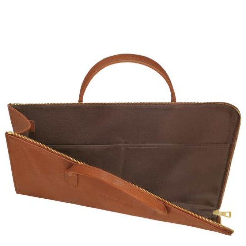 Longchamp Le Foulonne Briefcase S Caramel | EPTJVFZ-49
