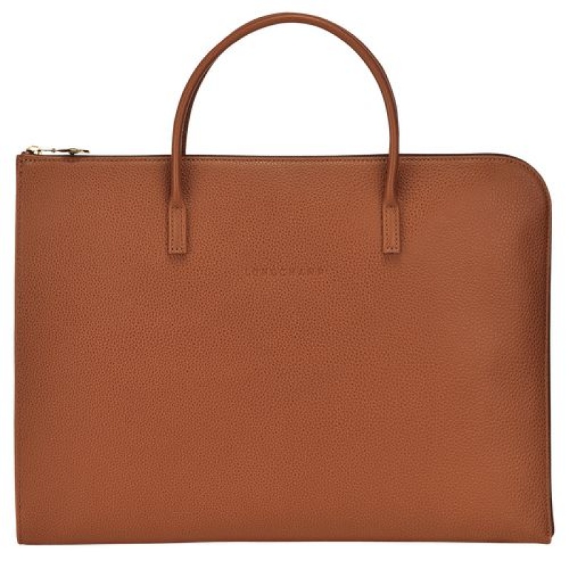 Longchamp Le Foulonne Briefcase S Caramel | EPTJVFZ-49
