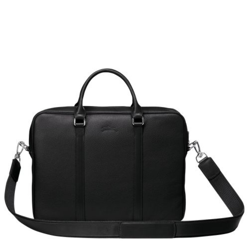 Longchamp Le Foulonne Briefcase XS Black | CXBHSLV-15
