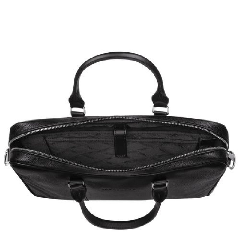 Longchamp Le Foulonne Briefcase XS Black | CXBHSLV-15