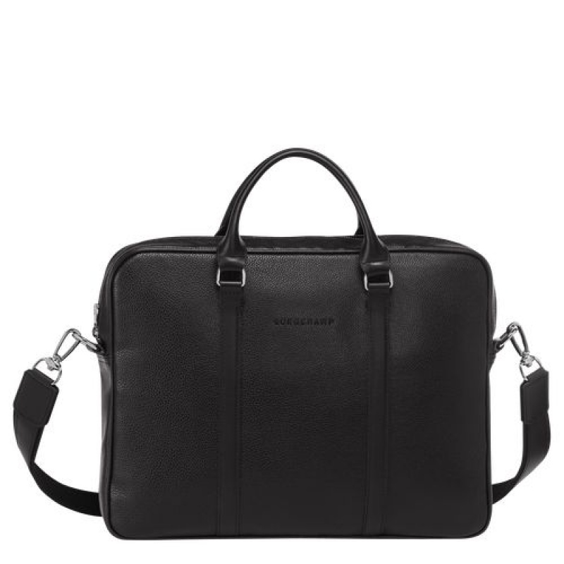 Longchamp Le Foulonne Briefcase XS Black | CXBHSLV-15