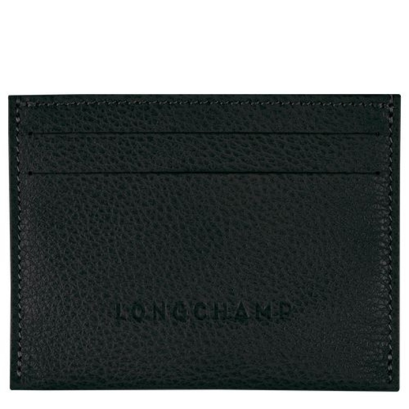 Longchamp Le Foulonne Cardholder Black | EJHPDGB-58