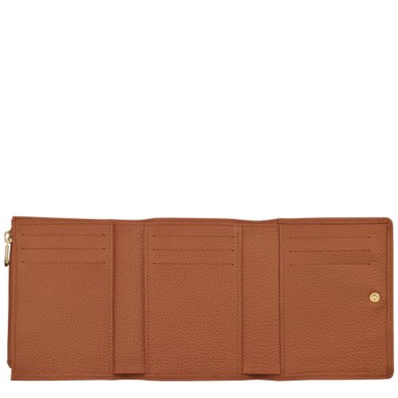 Longchamp Le Foulonne Compact wallet Caramel | ACDOVJL-38