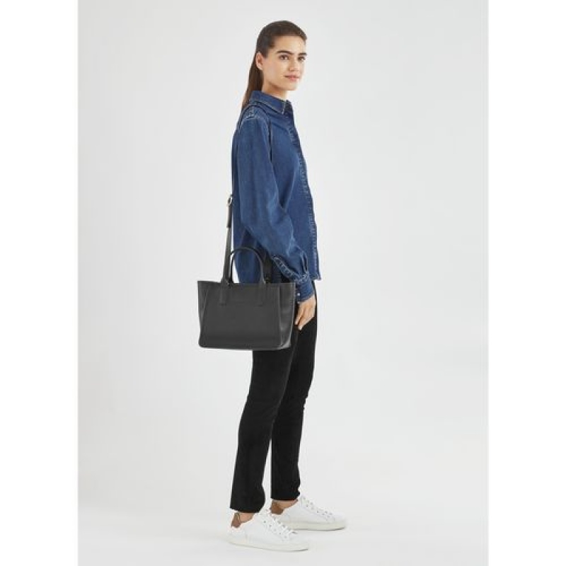 Longchamp Le Foulonne Handle bag Black | IEPYCAZ-89