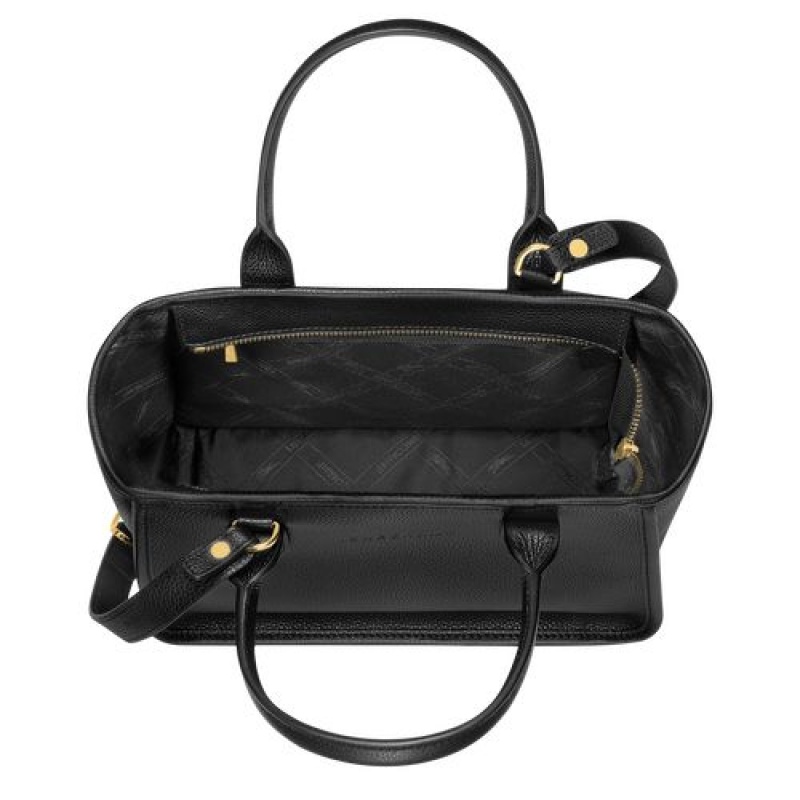Longchamp Le Foulonne Handle bag Black | IEPYCAZ-89