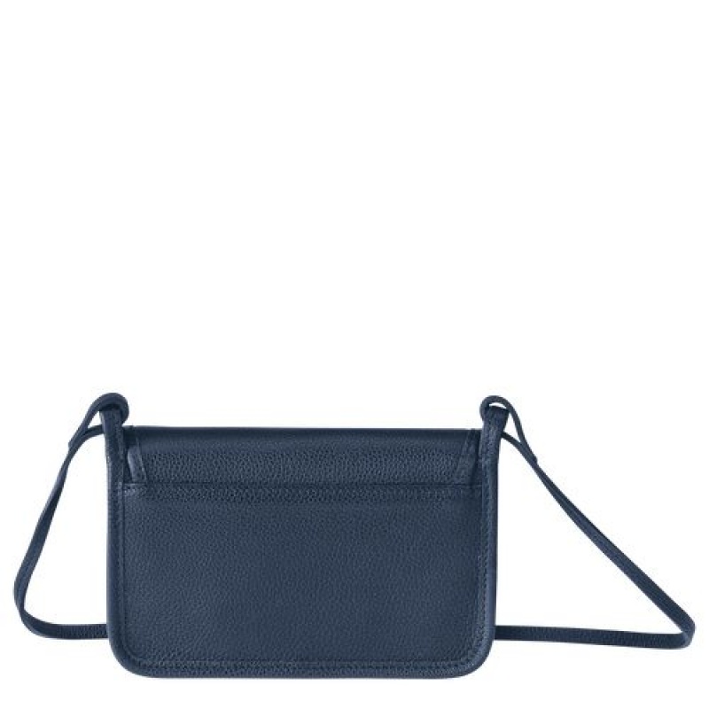 Longchamp Le Foulonne On Chain Wallet on chain Navy | HPUSCKO-47