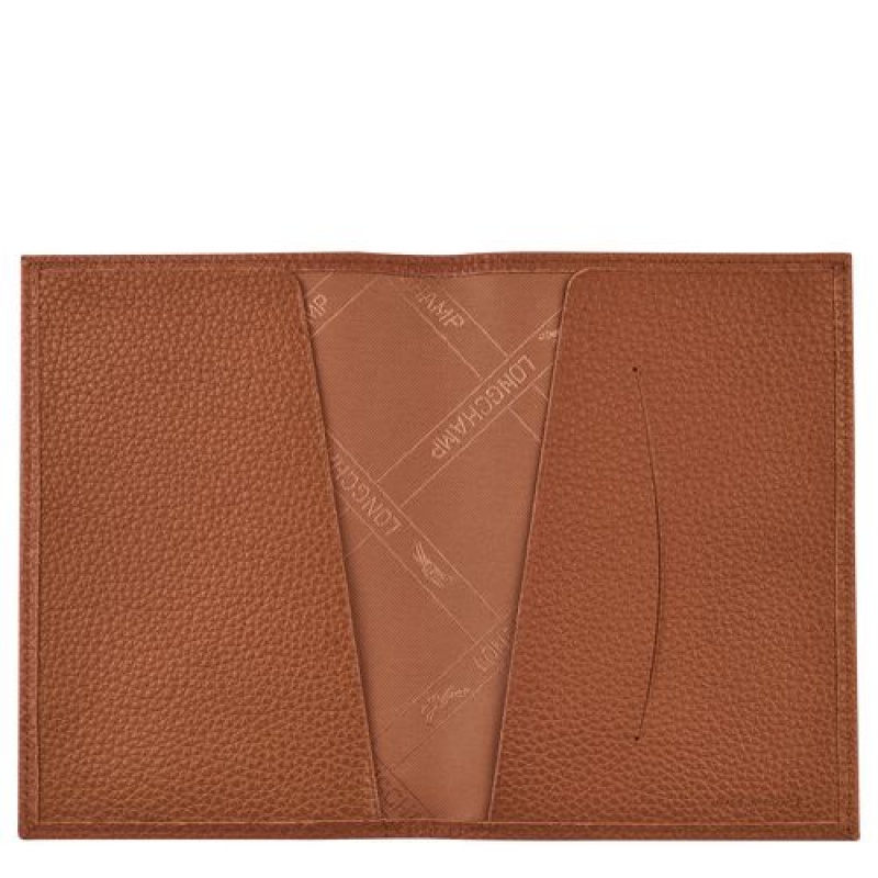 Longchamp Le Foulonne Passport cover Caramel | EULYBAX-28