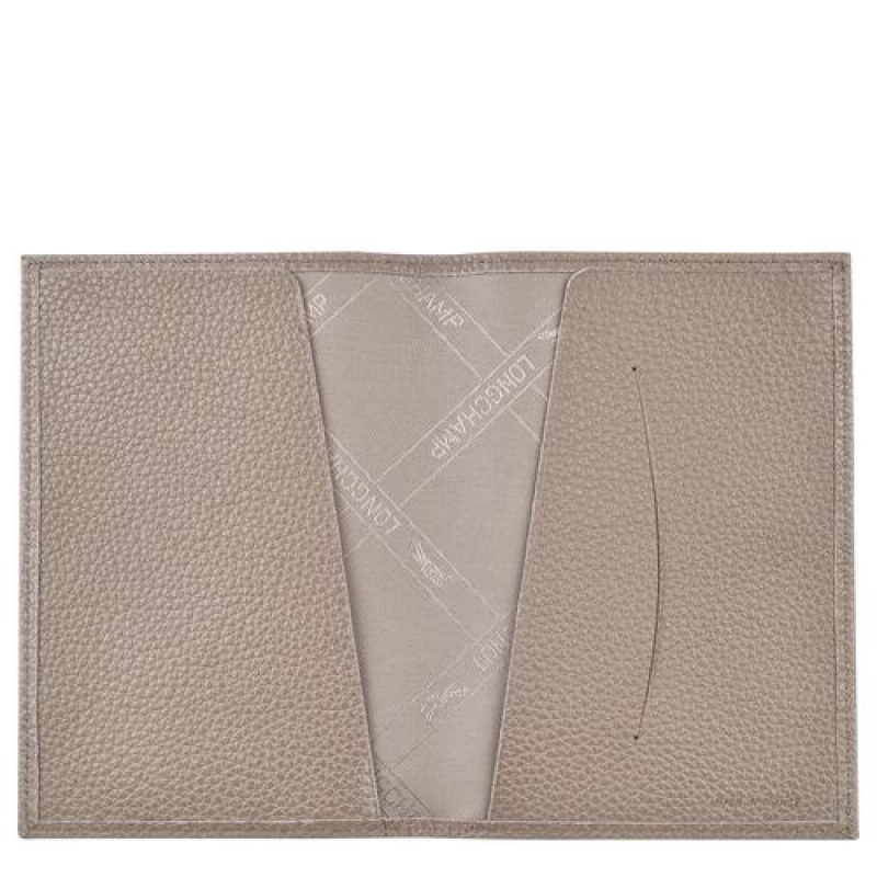 Longchamp Le Foulonne Passport cover Turtledove | CKSGNPH-45