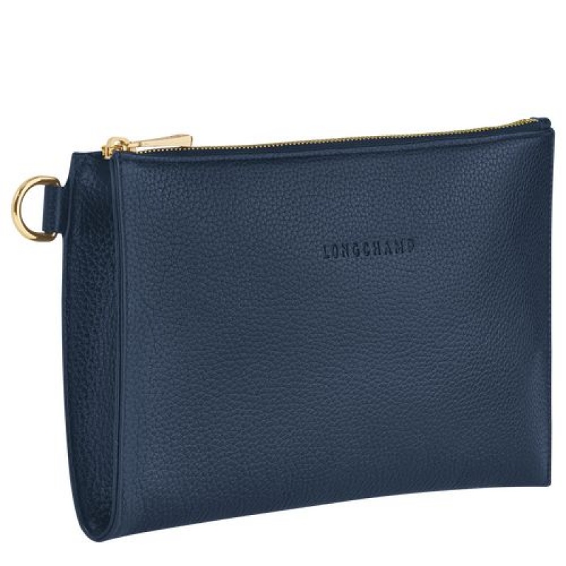 Longchamp Le Foulonne Pouch Navy | DTXNROS-84