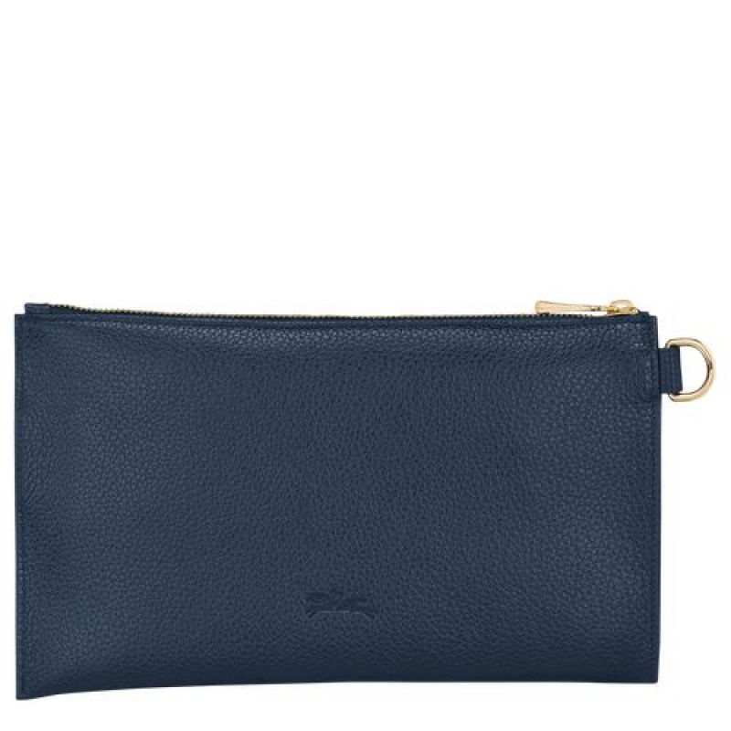 Longchamp Le Foulonne Pouch Navy | DTXNROS-84