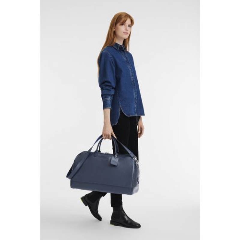 Longchamp Le Foulonne Travel bag L Navy | GHAUMBF-69