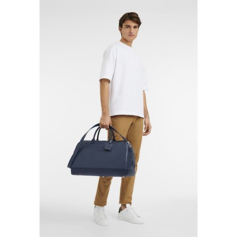 Longchamp Le Foulonne Travel bag L Navy | GHAUMBF-69