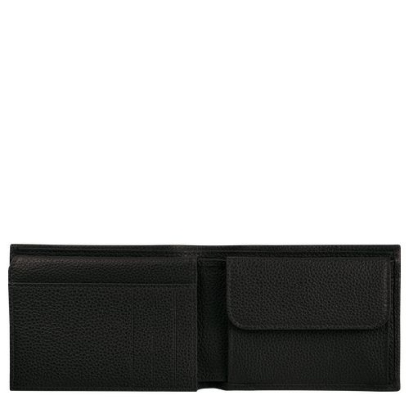 Longchamp Le Foulonne Wallet Black | FASNYLX-81