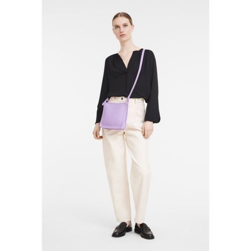 Longchamp Le Foulonne Zipped crossbody bag S Lilac | AMIRPCN-51