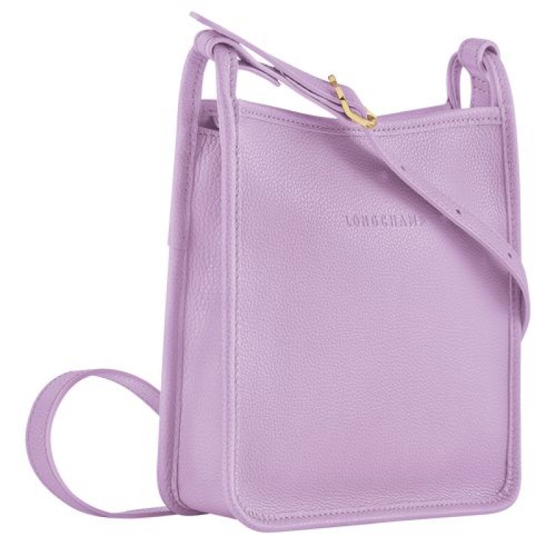 Longchamp Le Foulonne Zipped crossbody bag S Lilac | AMIRPCN-51
