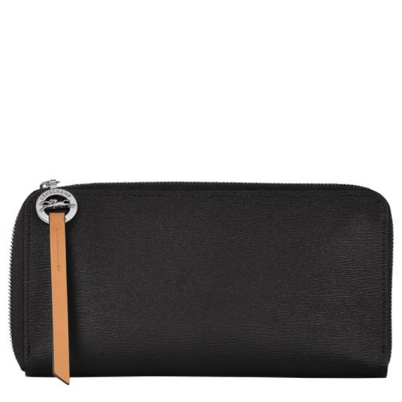 Longchamp Le Pliage City Long wallet with zip around Black | TSKBPGX-09